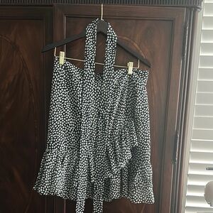 Ann Taylor Black and White Patterned Skirt